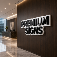 Lettres murales en relief en PVC découpées au laser 3D, design personnalisé, finition peinte, étanches IP65, pour bureaux, halls d'entreprise, centres commerciaux, hôtels