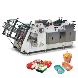 सस्ते स्वचालित चिप्स बर्गर लंच पेपर बॉक्स पैकिंग बनाने की मशीन ले जाते हैं
