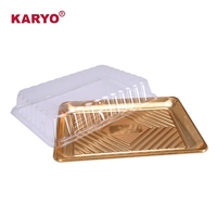 KARYO 0041 Boîte d'emballage personnalisée pour dessert pâtisserie beignet Couvercle transparent Plateau d'emballage alimentaire jetable en plastique pour la cuisson