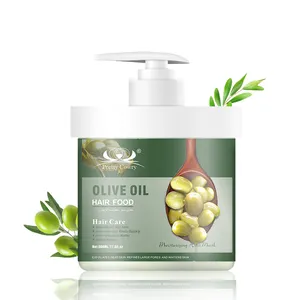 Factory private label vitamina E anti hair lost olio d'oliva naturale crema alimentare per capelli per capelli secchi