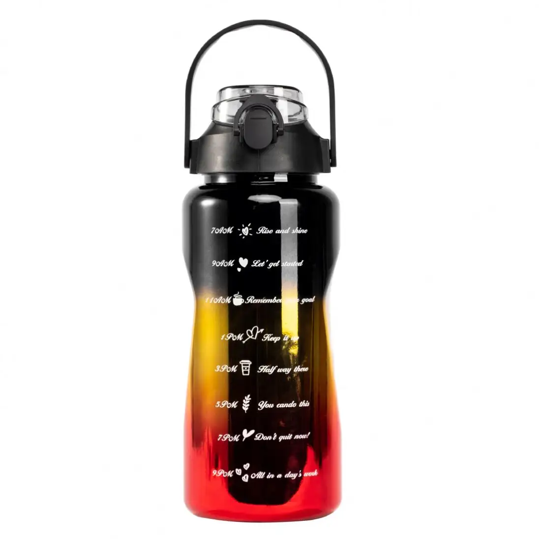 2023 Hotsale Große Kapazität halbe Gallone 64 oz Farbverlauf Farbe 3 in 1 Set Gym Motivierende Wasser flasche