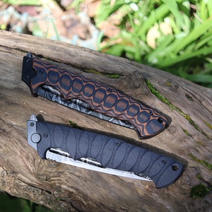 Thiết Kế Mới Màu Kép G10 Xử Lý Chiến Thuật Dao Laser Khắc Damascus Mô Hình Gấp Lưỡi Cắm Trại Survival Pocket Dao - Product Image 6