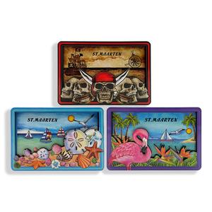 Recuerdos Logotipo personalizado Tortola Aruba Ciudades turísticas Nombre tallado en madera 2 capas MDF 3D imán de nevera de madera - Product Image 6