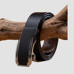 Ceinture en cuir véritable pour homme avec boucle à ardillon en cuivre, accessoire de ceinture formel, décontracté ou habillé - Product Image 3