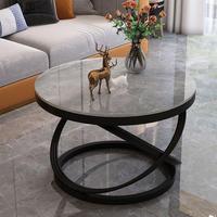 Tables basses modernes portables de style nordique, rondes, simples, en métal, de luxe léger, pour salon et table de chevet de chambre