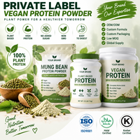 Vegan Protein Powder Mung Bean Protein Private Label OEM Custom Packaging Pouch Jar Tub for Brand Owner Ecommerce Seller