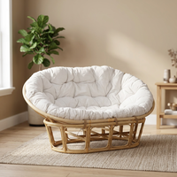 Hot Sell Type 2 Places Papasan pour meubles commerciaux Chaise confortable et élégante avec coussin confortable Idéal pour la détente