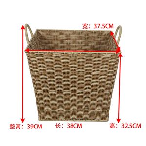 Custom-made faux rattan minimalist <b>square</b> woven storage <b>basket</b> for kitchens, household rattan tabletop snack and sundry <b>baskets</b>. - Product Image 5
