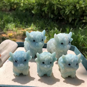 Figuras de Animales Talladas en Cristal de Cuarzo Natural de 35 mm, Surtido de Colores, Figuras de Vacas Highland Talladas en Cristal <span class=keywords><strong>para</strong></span> Regalo - Product Image 3