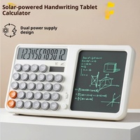 Calculatrice à écran large multifonctionnelle de bureau à double alimentation solaire avec tableau d'écriture manuscrite