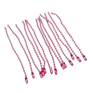 Chaînes à perles métalliques roses avec traitement électrophorétique pour étiquettes et pendentifs de vêtements, référence 332, collection Printemps 2025 - Product Image 1