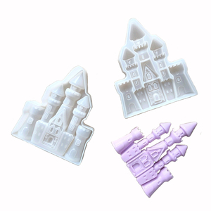 3D clásico estilo europeo <span class=keywords><strong>Castillo</strong></span> forma silicona DIY resina azúcar pastelería arcilla galleta Chocolate pastel Fondant decoración molde - Product Image 6
