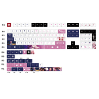 Teclas de estilo japonés de 133 Teclas, bufandas de Anime, perfil OEM, Doubleshot, PBT, de una pieza, para teñir, sublimación, muestra gratis