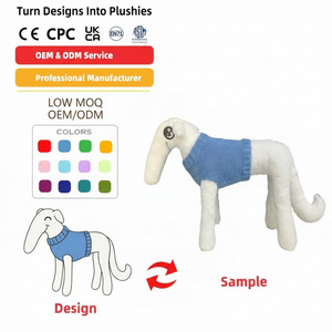 Peluche personnalisée OEM/ODM : Adorable chien en pull, décorations de café sur le thème des animaux, peluches de races de chiens, ours en peluche personnalisés - Product Image 1