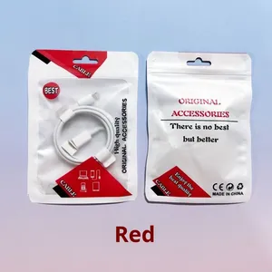 Tùy chỉnh USB cáp nhự<span class=keywords><strong>a</strong></span> dây kéo túi với một cử<span class=keywords><strong>a</strong></span> sổ rõ ràng cho cáp dữ liệu đóng gói đứng lên móc áo điện thoại trường hợp bao bì túi - Product Image 5