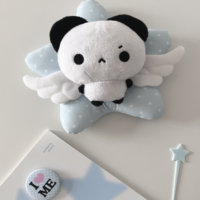 [Panda Toast] Porte-clés en peluche Panda Hmph aux sourcils inversés de la série ZOOOWO