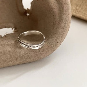S925 Sterling <b>Silver</b> Letter <b>Ring</b> Women Adjustable Index Finger Gift Jewelry Simple Versatile Design - Product Image 1