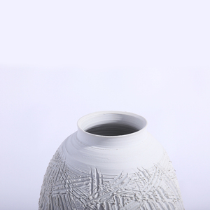 Jarrón de cerámica Beige redondo rústico moderno Retro Wabi Sabi Garden <span class=keywords><strong>Deko</strong></span> para decoración del <span class=keywords><strong>hogar</strong></span> Mesa decoración al aire libre - Product Image 6