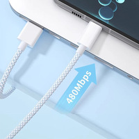 Cable USB C a USB C de Carga Rápida PD de 60W, Cable de Cobre Puro Trenzado de Nailon para iPhone 15 16 17 Pro Max, Largo Personalizado, con Logotipo