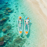 Kayak transparent haute résistance en PC pour 2 personnes, canoë cristallin transparent, bateau de tourisme panoramique pour divertissements aquatiques