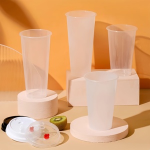 Vaso de Plástico Desechable OEM al por Mayor de Pared Simple de 90mm para <span class=keywords><strong>Bubble</strong></span> <span class=keywords><strong>Tea</strong></span> con Tapa Transparente, Duradero, Antiderrames, con Logotipo Personalizado para Té con Leche - Product Image 3