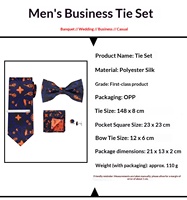 Accessoires de mariage haut de gamme pour homme de style britannique : Ensemble cravate, pochette et nœud papillon rayés pour occasions formelles
