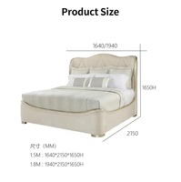 BFP Ensemble de lit classique Style américain Style de luxe antique importé Mobilier de chambre à coucher à ossature en bois massif pour Villa Maison Hôtel