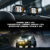 Lumière de travail à montage encastré à 4 LED, IP67, étanche, carrée, pour conduite tout-terrain, 12V 24V, pour camion, 4x4, ATV, UTV