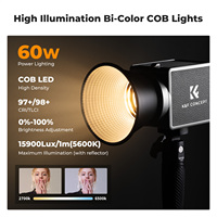Lumière de photographie COB K&F Concept PL-60B 60W, lumière vidéo pour la prise de vue en déplacement avec poignée