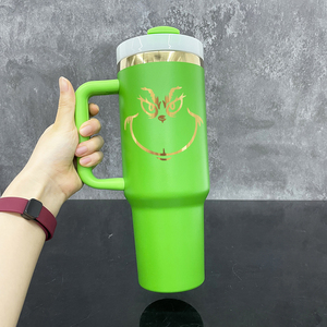 USA RTS 40oz custom verde opaco polvere tumbler specchio oro sotto placcato acqua bottiglia natale festa sottovuoto tazza di caffè per stampa laser - Product Image 4