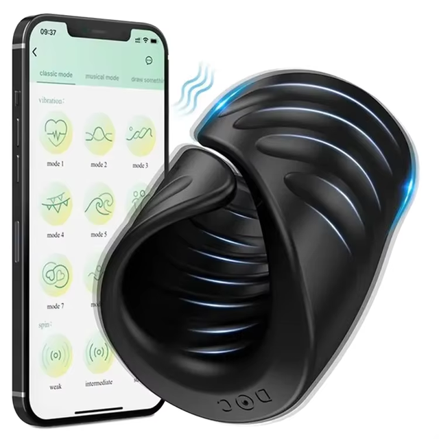 Bluetooth APP Control 9 Vibration Modes Soft Silicone IPX7 Waterproof USB Rechargeable Aircraft Men Masturbation Cup Mobile