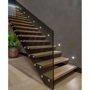 Blh-7แฟชั่นการออกแบบบันไดเหล็กที่ทันสมัยโมเดิร์นโมเดิร์น De Escadas De Aco สีขาวสีเบจหินอ่อนบันไดบันไดบันได - Product Image 1
