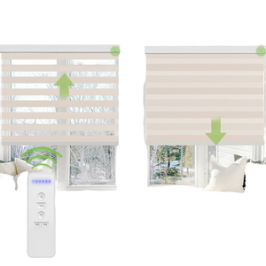 Stores zébrés motorisés sans fil de haute qualité <span class=keywords><strong>à</strong></span> réduction de bruit avec té<span class=keywords><strong>l</strong></span>écommande et commande vocale pour salle de bain et cuisine - Product Image 1