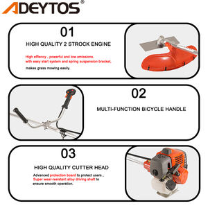 ADEYTOS Desbrozadora de gasolina 2 tiempos 40.1cc Máquina cortadora de cepillo Herramientas de mantenimiento de césped efectivas y recortadora de césped - Product Image 3