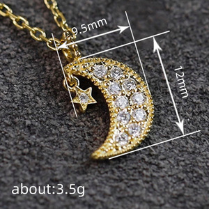 Collana con Ciondolo Luna e Stella per Donne, Gioiello Celestiale alla Moda per Uso Quotidiano, Idea Regalo - Product Image 4
