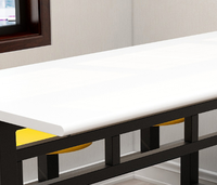 Ensemble de mobilier de salle à manger moderne pour hôtel, café, restaurant avec table, chaise, snack-bar - 4/6/8 places, cadre en métal durable