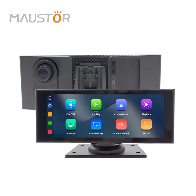 Maustor Tablet Carplay portabel 6.86 inci, pemutar Radio mobil Stereo mobil Android layar sentuh Video