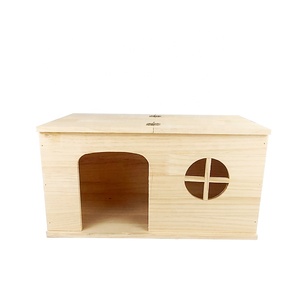 Jaula de madera de conejo para mascotas, casa de hámster con ventana, jaula de animales pequeños, chinchilla y casa de conejillo de indias, <span class=keywords><strong>nueva</strong></span> - Product Image 5