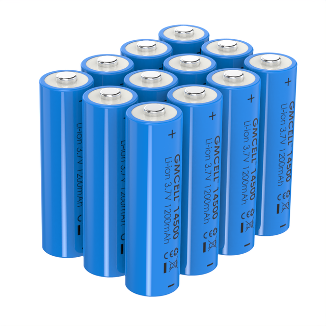 GMCELL Li Ion Battery 3.7volt 1200mAh Rechargeable Lithium Ion 14500 3.7v Batteries with CE UN38.3 Certificate