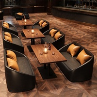 Canapé en cuir haut de gamme pour bars commerciaux, restaurants occidentaux et cafés, personnalisable pour l'aménagement de bars modernes