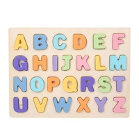Mainan papan belajar pendidikan usia, mainan kayu Puzzle huruf bentuk angka, blok belajar pendidikan, mainan prasekolah Montessori