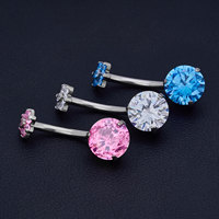 ASTM F136 G23 titane-couleur zircon cubique nombril anneau mode corps Piercing bijoux pour dames ventre coude pour les mariages
