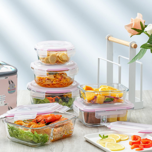 Food Container Glass Special Design Large Food Storage Container Airtight Round Storage Box Glass Food Container Storage