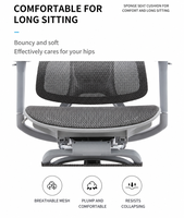 Chaise ergonomique moderne en maille avec hauteur réglable et base pivotante pour bureau à domicile
