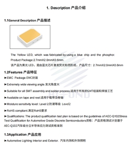 ชิปไฟ LED สำหรับรถยนต์ RF-A4E27-R15H-S4ไฟ LED สะท้อนแสงสีแดง350mA 2.0-2.6V ของจีน - Product Image 2