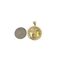 Pendentif Hip Hop Carte du Monde Rond Style Fashion pour Souvenir de Vacances Rétro