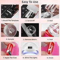 Kit d'outils pour French Manucure : Tampon de Stamping en Silicone Transparent et Grattoir en Gel pour Manucure DIY à Domicile (2 Pièces)