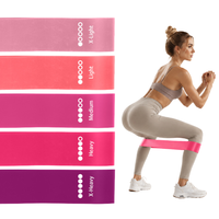Bande de Résistance Portable Rose en TPE Haute Élasticité pour Fitness et Yoga – Mini-Bande de Boucle pour Entraînement