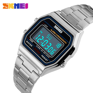 Reloj Digital Retro de Negocios para Hombre <span class=keywords><strong>SKMEI</strong></span>, Reloj de Pulsera Delgado con Correa de Acrílico, Moderno, a la Moda, Personalizado, Resistente al Agua - Product Image 2