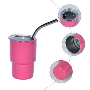 RTS 108pcs/ctn USA Warehouse Stocked Mini 3oz Shotglass Tumbler Cup <strong>Shot</strong> Stainless Steel Beer Mug with Metal <strong>Straw</strong> 12 Colors Mix - Product Image 3